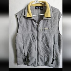 Patagonia Mens Synchilla Vest Gray Fleece Full Zip Mock Neck Zipped Pockets Sz L